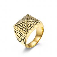 Палец кольцо из нержавеющей стали, Нержавеющая сталь 304, пирамида, разный размер для выбора & Мужский, Много цветов для выбора, 17mm, размер:8-12, продается PC