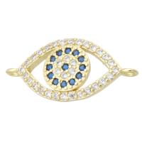 Cubic Zirconia Micro Pave Brass Connector Eye gold color plated micro pave cubic zirconia & hollow Approx 1mm Sold By PC