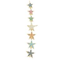 Cubic Zirconia Micro Pave Brass Connector Star gold color plated micro pave cubic zirconia & hollow multi-colored 82mm Approx 1mm Sold By PC