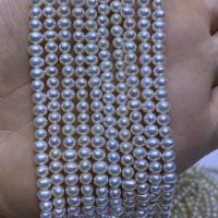 Runde ferskvandskulturperle Beads, Ferskvandsperle, du kan DIY, hvid, 4-5mm, Solgt Per Ca. 15.75 inch Strand
