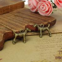 Pendentifs animaux en alliage de zinc, chien, Placage, couleur bronze antique, 18x16mm, Vendu par PC