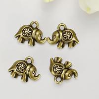 Tibetan Style Animal Pendants, Elephant, plated, more colors for choice, 13x11mm, Sold By PC