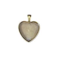 Zinc Alloy Pendant Cabochon Setting Heart plated 25mm Sold By PC