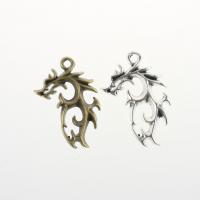 Tibetan Style Animal Pendants, Dragon, plated, more colors for choice, 26x41mm, Sold By PC