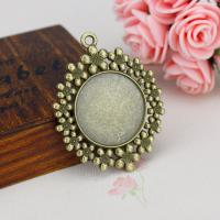Tibetan Style Pendant Cabochon Setting, plated, antique bronze color, 25mm, Sold By PC