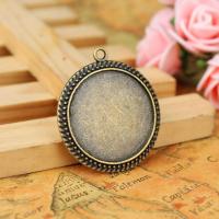 Tibetan Style Pendant Cabochon Setting, plated, antique bronze color, 25mm, Sold By PC