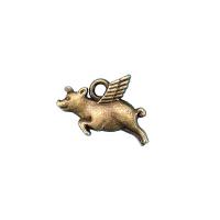 Tibetan Style Animal Pendants, Pig, plated, more colors for choice, 16x13mm, Sold By PC