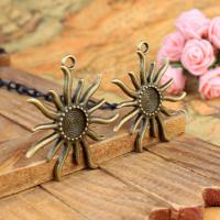 Tibetan Style Pendant Cabochon Setting, plated, antique bronze color, 12mm, Sold By PC