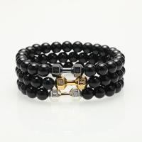 Gemstone Bracelets, Natural Stone, with Hematite, Unisex & anti-fatigue, more colors for choice, 8mm, Length:18 cm, Sold By PC