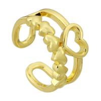 Mässing Cuff finger ring, guldfärg pläterade, mode smycken & för kvinna, gyllene, 11mm, Storlek:7, 10PC/Lot, Säljs av Lot