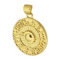 Brass Jewelry Pendants, Round, gold color plated, fashion jewelry & DIY, golden, 19x22x3mm, Hole:Approx 3.5mm, 10PCs/Lot, Sold By Lot
