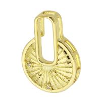 Cubic Zirconia Micro Pave Brass Pendant, gold color plated, fashion jewelry & DIY & micro pave cubic zirconia, golden, 14.50x20x4mm, Hole:Approx 4mm, 10PCs/Lot, Sold By Lot