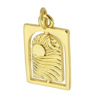Brass Jewelry Pendants Rectangle gold color plated fashion jewelry & DIY golden Approx 3mm Sold By Lot