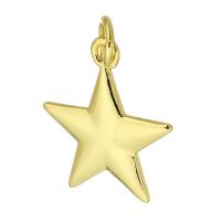 Bijoux pendentifs en laiton, étoile, Placage de couleur d'or, bijoux de mode & DIY, doré, 14x16x1.50mm, Trou:Environ 3mm, 10PC/lot, Vendu par lot
