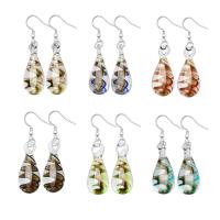 Lampwork Jewelry Earring, Teardrop, fashion jewelry & for woman, more colors for choice, 15x25mm, Sold By Pair