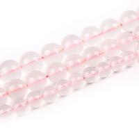quarzo rosa perla, Cerchio, lucido, DIY & formato differente per scelta, rosa, Venduto per Appross. 38 cm filo