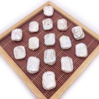 Cultured Baroque Freshwater Pearl Beads Rectangle polished DIY white 14x20- Sold By PC