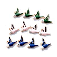 Tibetan Style Enamel Pendants, Bird, gold color plated, DIY, more colors for choice, nickel, lead & cadmium free, 19x16mm, Sold By PC