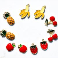 Tibetan Style Fruit Shape Pendants, gold color plated, DIY & different styles for choice & enamel, mixed colors, nickel, lead & cadmium free, Sold By PC