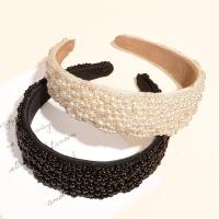 Banda del Pelo, Perlas plásticas, con Plástico, hecho a mano, Estilo coreano & para mujer, más colores para la opción, 130x40mm, Vendido por UD