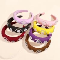 Hair Bands Polyester with Sponge & Plastic Pearl handmade Korean style & for woman & with rhinestone Sold By PC