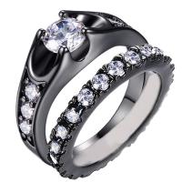 Rhinestone Stainless Steel Finger Ring Zinc Alloy Vacuum Ion Plating fashion jewelry & polished & Unisex & with rhinestone nickel lead & cadmium free Sold By Pair