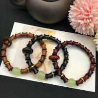Black Padauk Buddhist Beads Bracelet, with Night-Light Stone & Pterocarpus Santalinus & Black Sandalwood, polished, fashion jewelry & different materials for choice & for woman, 8x10mm, Sold Per Approx 8.27 Inch Strand