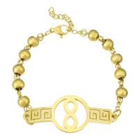 Stainless Steel Jewelry Bracelet, 304 Stainless Steel, Vacuum Ion Plating, fashion jewelry & for woman, golden, 43.50x18mm, Length:Approx 8 Inch, Sold By PC