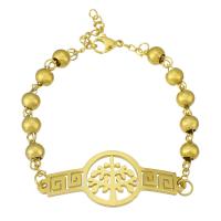 Bransoleta ze stali nierdzewnej, Stal nierdzewna 304, biżuteria moda & dla kobiety, złoty, 43x18mm, długość około 8 cal, sprzedane przez PC