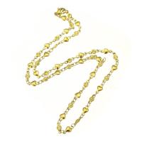 Chaîne collier , Acier inoxydable 304, bijoux de mode & pour femme, doré, 9x4mm, Longueur:Environ 18 pouce, Vendu par PC
