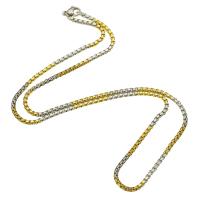 Stainless Steel Chain Necklace, 304 Stainless Steel, Vacuum Ion Plating, fashion jewelry & for woman, 2mm, Length:Approx 19.5 Inch, Sold By PC