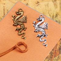 Tibetan Style Animal Pendants, Dragon, plated, DIY, more colors for choice, nickel, lead & cadmium free, 50x20mm, Sold By PC