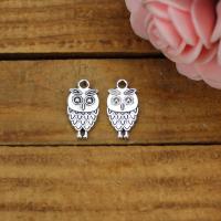 Tibetan Style Animal Pendants, Owl, plated, DIY, more colors for choice, nickel, lead & cadmium free, 18x9mm, Sold By PC