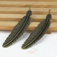 Zinc Alloy Feather Pendants plated DIY nickel lead & cadmium free Sold By PC