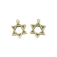 Zinc Alloy Star Pendant Hexagram plated DIY & hollow nickel lead & cadmium free 18mm Sold By PC