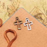 Tibetan Style Cross Pendants, plated, DIY & hollow, more colors for choice, nickel, lead & cadmium free, 17x10mm, Sold By PC