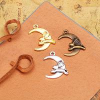 Zinc Alloy Moon Pendants plated DIY nickel lead & cadmium free Sold By PC