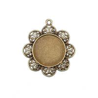 Zinc Alloy Pendant Cabochon Setting petals plated DIY nickel lead & cadmium free 42mm Inner Approx 25mm Sold By PC