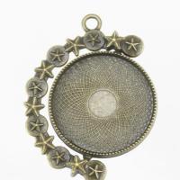 Zinc Alloy Pendant Cabochon Setting Round plated DIY nickel lead & cadmium free Inner Approx 30mm Sold By PC