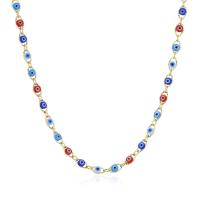Evil Eye Jewelry Necklace Brass gold color plated for woman & enamel Length Approx 17.7 Inch Sold By PC
