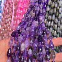 Mixed Gemstone Beads, Teardrop, different materials for choice & faceted, 16x8mm, Hole:Approx 1mm, Approx 15PCs/Strand, Sold Per Approx 15.5 Inch Strand