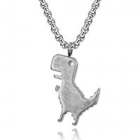Stainless Steel Jewelry Necklace, 304 Stainless Steel, Dinosaur, Vacuum Ion Plating, fashion jewelry & Unisex, more colors for choice, 23x32mm, Length:Approx 23.6 Inch, Sold By PC
