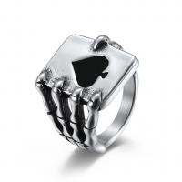 Vinger Ring in edelstaal, 304 roestvrij staal, Hand, uniseks & verschillende grootte voor keus & zwart maken, meer kleuren voor de keuze, 20mm, Maat:8-12, Verkocht door PC