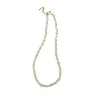Natural Freshwater Pearl Necklace with Zinc Alloy fashion jewelry & for woman Length Approx 15.7 Inch Sold By PC