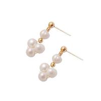 Boucles d'oreilles en perles d'eau douce, perle d'eau douce cultivée, avec alliage de zinc, bijoux de mode & pour femme, 4mm, 50mm, Vendu par paire
