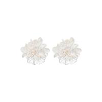 Resin Earring Zinc Alloy with Resin Flower plated Korean style & for woman Sold By Pair