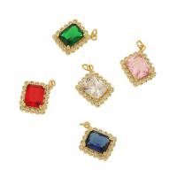 Cubic Zirconia Brass Pendants gold color plated micro pave cubic zirconia & for woman Sold By PC