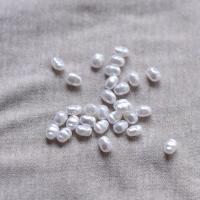 ABS Plastic Beads, ABS Plastic Pearl, Keshi, DIY, white, 4.1*7.2mm, 50PCs/Bag, Sold By Bag