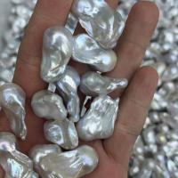 Natural Freshwater Pearl Loose Beads Keshi DIY & no hole white 13-15mm Sold By PC