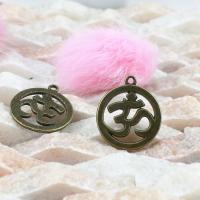 Tibetan Style Pendants, plated, antique bronze color, 25mm, Sold By PC